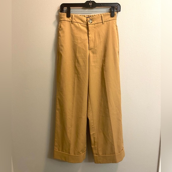 Zara Pants - Zara Wide Leg Cropped Trouser size small